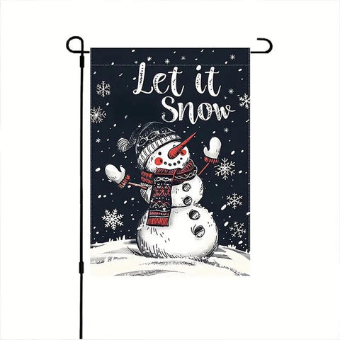 CM250306  Winter Snowman - Double-Sided Polyester Seasonal Yard Flag