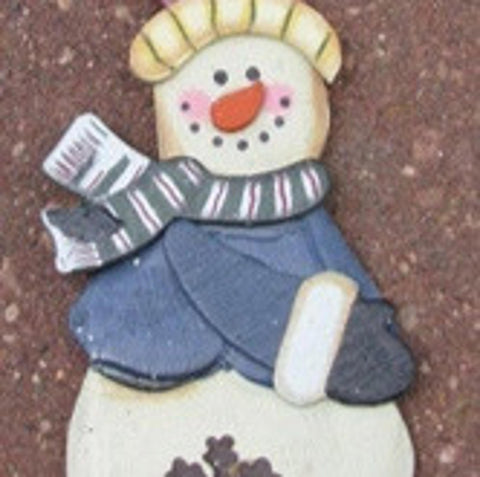 Wood Snowman Ornament 2813BV-Snowman Blue Vest