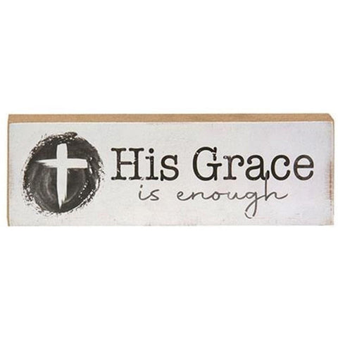 37005 His Grace is enough mini wood block
