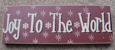 Primitive Wood Block 47142JW- Joy To the World