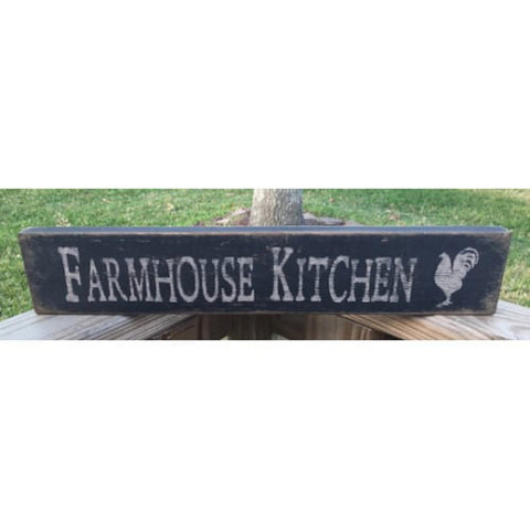 Primitive Wood Block 12648 Farmhouse Kitchen with Rooster