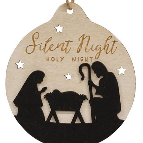 36446 Silent Night Holy night  Silhouette Bulb Ornament