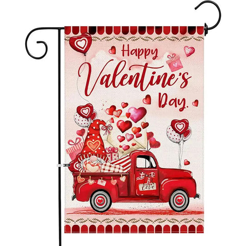 Happy valentines day garden flag