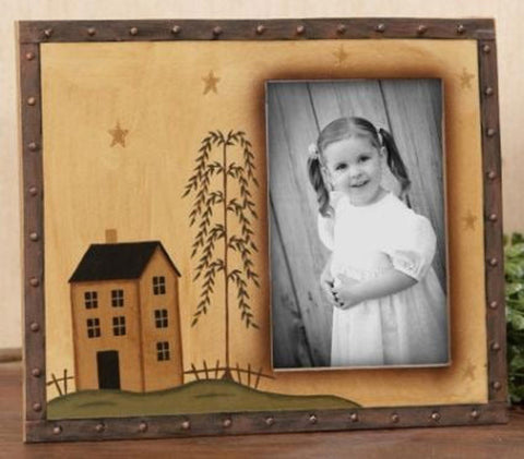 8D3107- Primitive Saltbox House Picture Frame