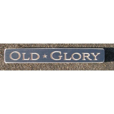 G1237 Primitive Engraved  Old Glory Shelf Sitter Wood Block