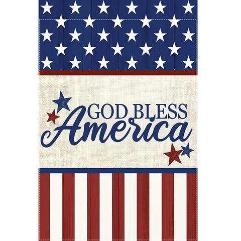 QV3131221 God Bless America" Garden Flag - Double-Sided Burlap