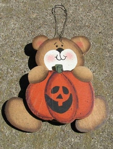 Primitive Fall Decor 57 - Bear with Pumpkin
