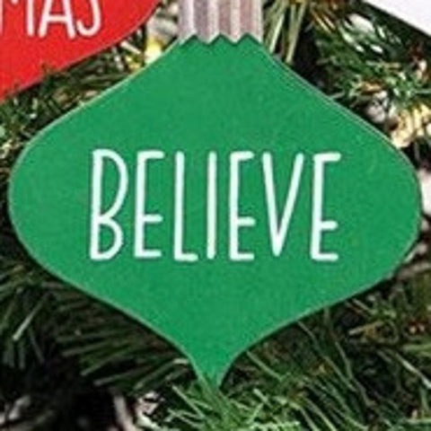 GEAS4322 Believe wood ornament