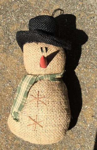 21010THGS - Burlap Snowman Ornament Hanging Ornament