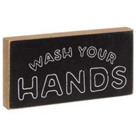 34965H  Wash your Hands wood block