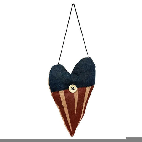 CS37642 Americana Heart Fabric Ornament