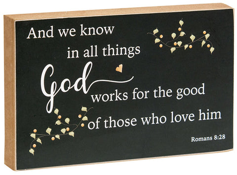 36097 Romans 8:28 wood block