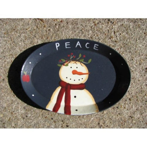 OPS-8 Snowman Peace small wood plate
