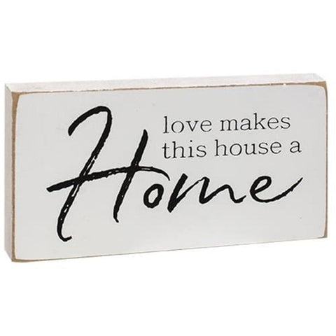 G34881L Love makes this house a Home wood block