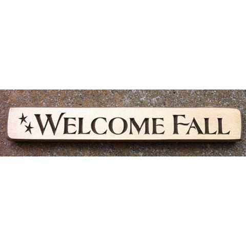 12CRWF - Welcome Fall engraved wood block