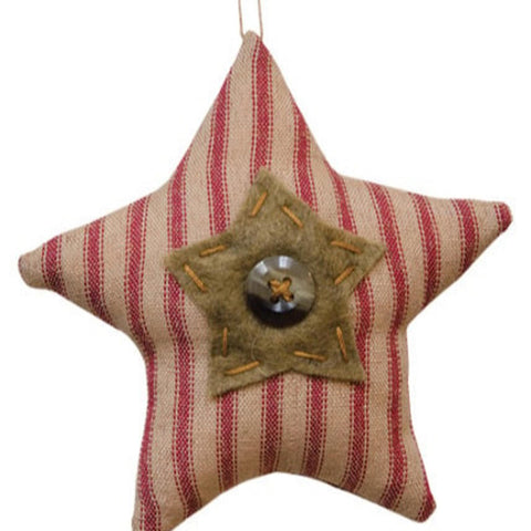 CS36413 Red ticking button star Ornament
