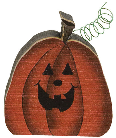 33812A - Jack o lantern pumpkin short shelf sitter