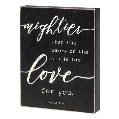 g35402 Mightier than the sea wood box sign