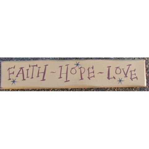9007FHL- Faith Hope Love cream wood Block