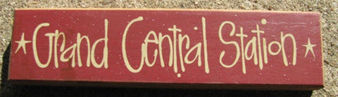 Primitive Country 82231G  Grand Central Station Wood Block