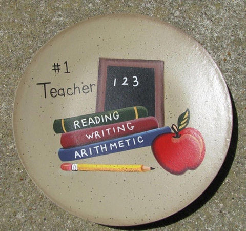 Primitive Wood new 8 ABC Teacher Plate