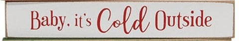 G37946 Baby It's cold outside  mini wood block