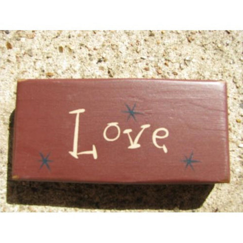 4007V - Love Mini wood block Burgundy