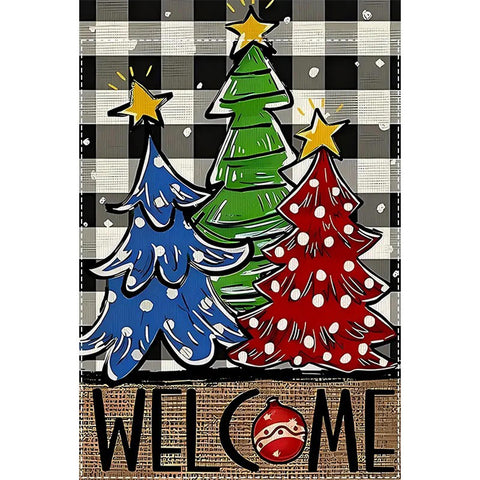 UJ437487  Christmas Tree Garden Flag  Double-Sided - Waterproof - Weather-Resist