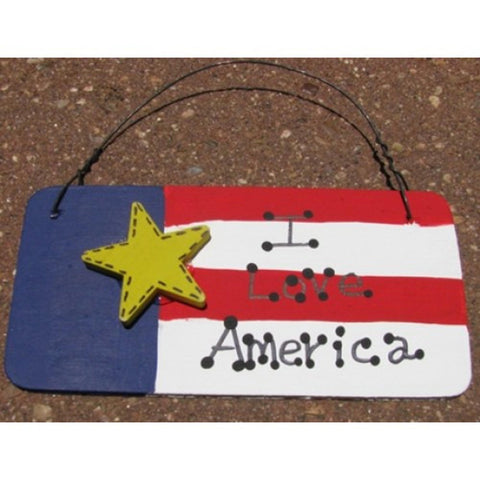 10977ILA - I Love America Wood Sign