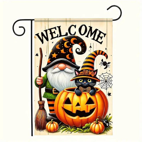 DQ174747 Halloween Welcome Garden Flag - Double-Sided, Durable Polyester