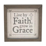 37041 Live By Faith Framed Sign