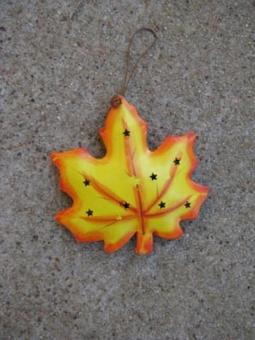 OR-331 Fall Leaf Metal Christmas Ornament