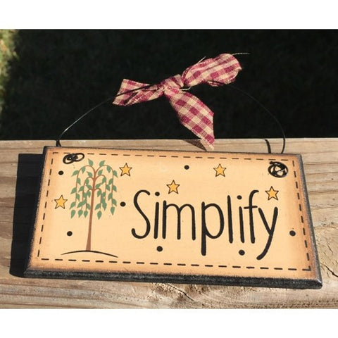 Primitive Wood mini Sign 91176S - Simplify