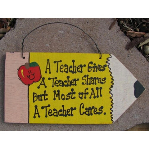 Teacher Gifts 30P A Teacher Cares Wood Pencils Hand Painted