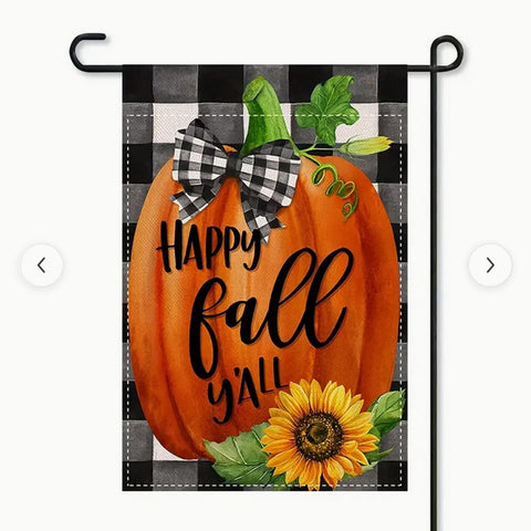 LA146166 Happy Fall Y'all pumpkin & sunflower garden flag