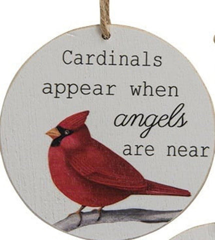 35575 Cardinals appear when Angels are Near wood Ornament