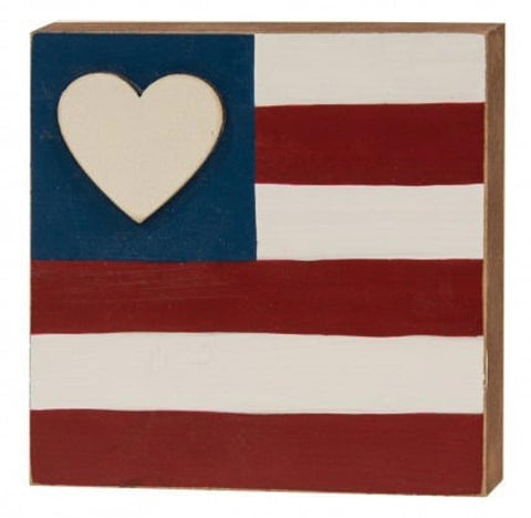 35834 Heart Flag Square Block