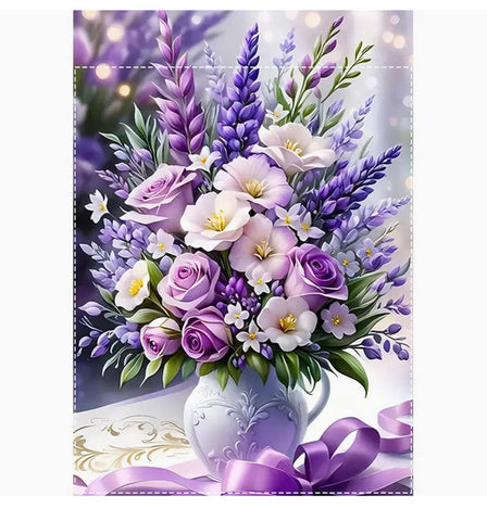BV711714  Purple Rose Garden Flag Perfect for Home & Outdoor Decor