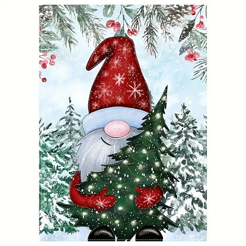 VL199632 Christmas Gnome and Pine Tree Garden Flag - Double-Sided,
