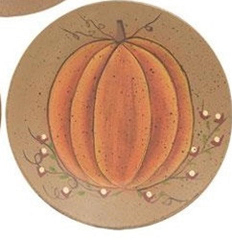 32408WBTP Wood tall pumpkin plate