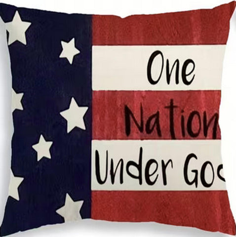NE6246060 One Nation Under God  Throw Pillow Cover (NO INSERT)