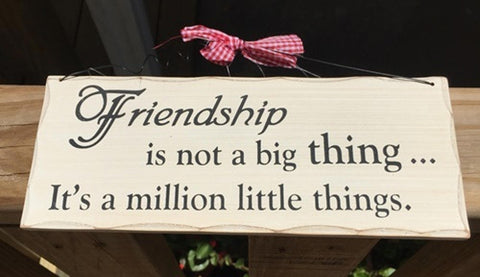 Primitive Wood Sign  WP323 -  Friendship is not a big thing...It's a million li