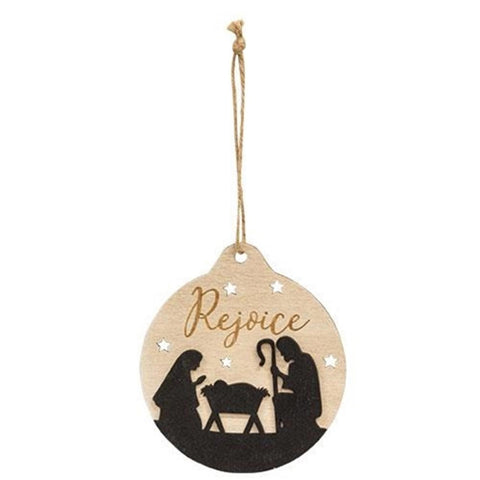 36463 Rejoice Silhouette wood Bulb Ornament