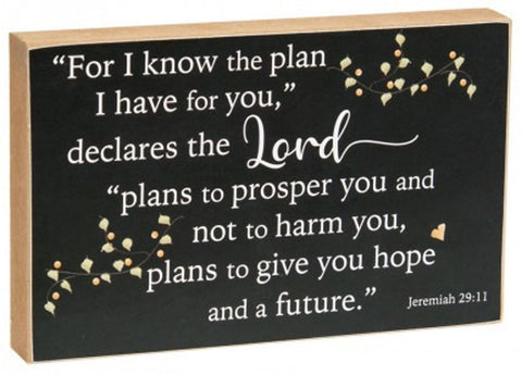 36097 Jeremiah 29:11 wood block
