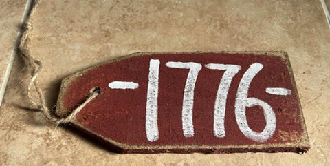 G22228 1776  Rustic Wood Patriotic Word Tag