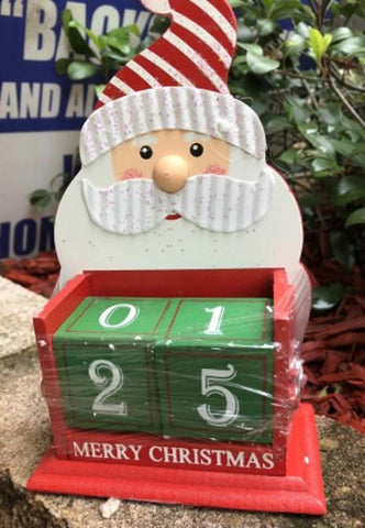 Merry Christmas Wood Santa Christmas Countdown Blocks
