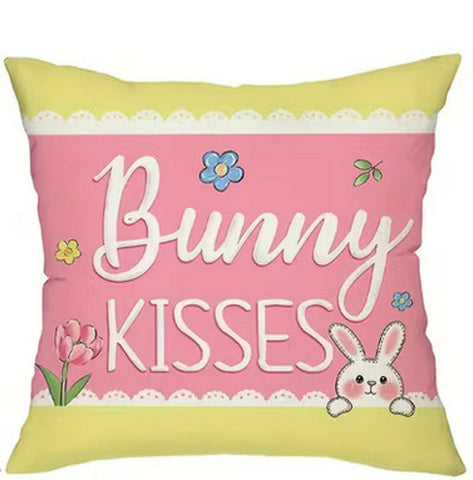 KV3689494 Bunny Kisses  Throw Pillow Cover (NO INSERT IS INCLUDED)