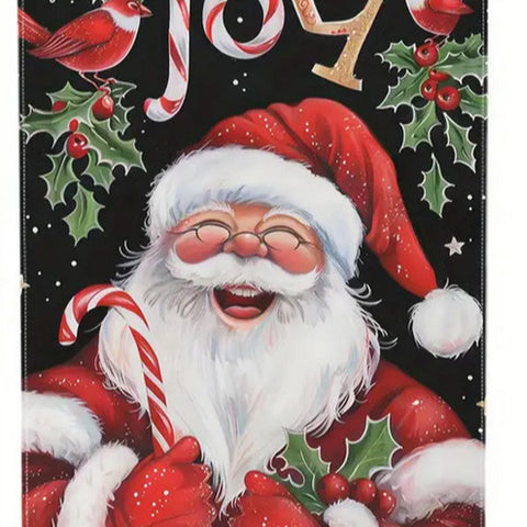 NE188991 Santa Joy Christmas Garden Flag - Double-Sided, Durable Polyester