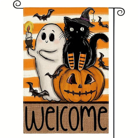 TX220003 Halloween Garden Flag  Double-Sided Polyester -