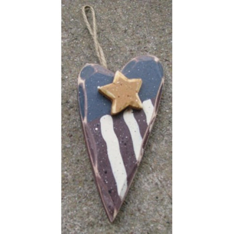1681H-Patriotic wood Heart